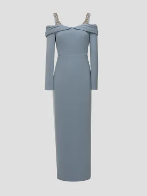Lina Pale Blue Off The Shoulder Gown