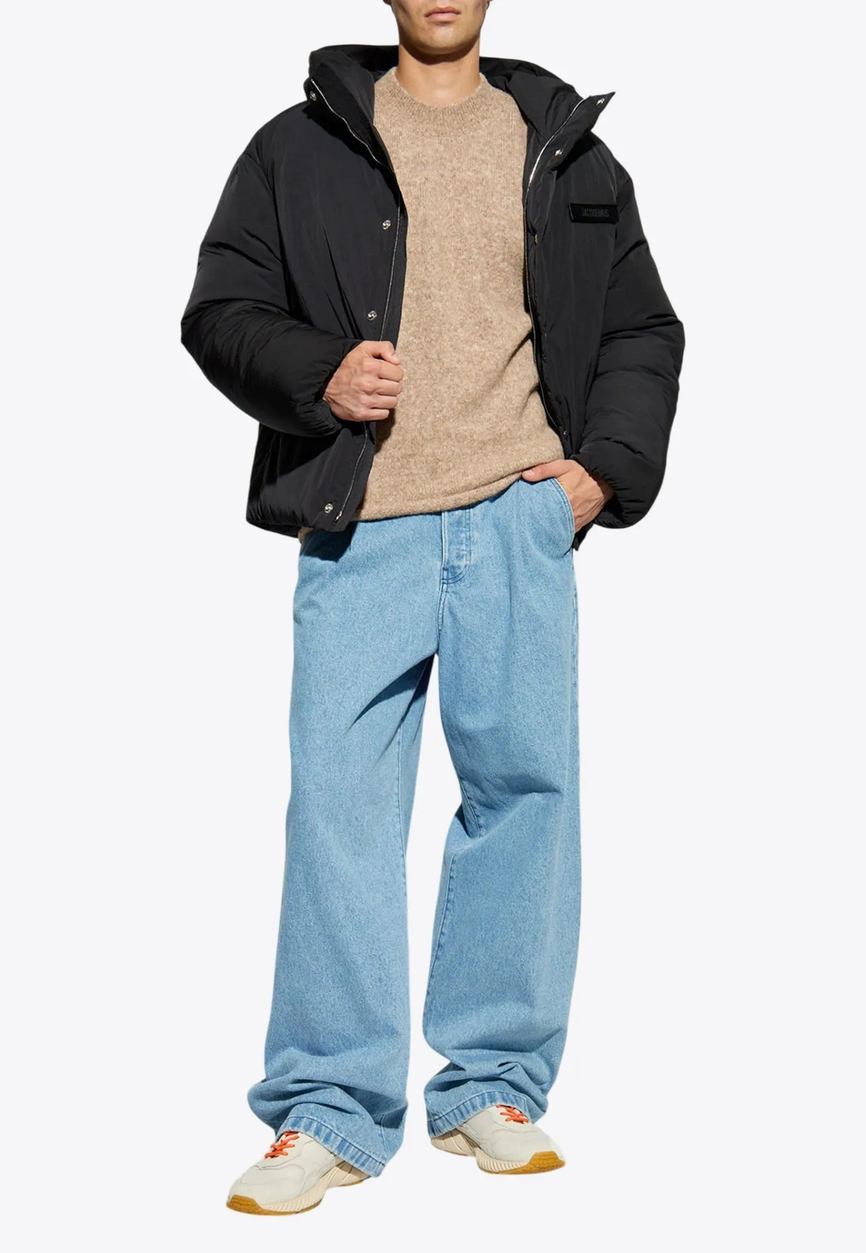 Logo Patch Hooded Puffer Jacket