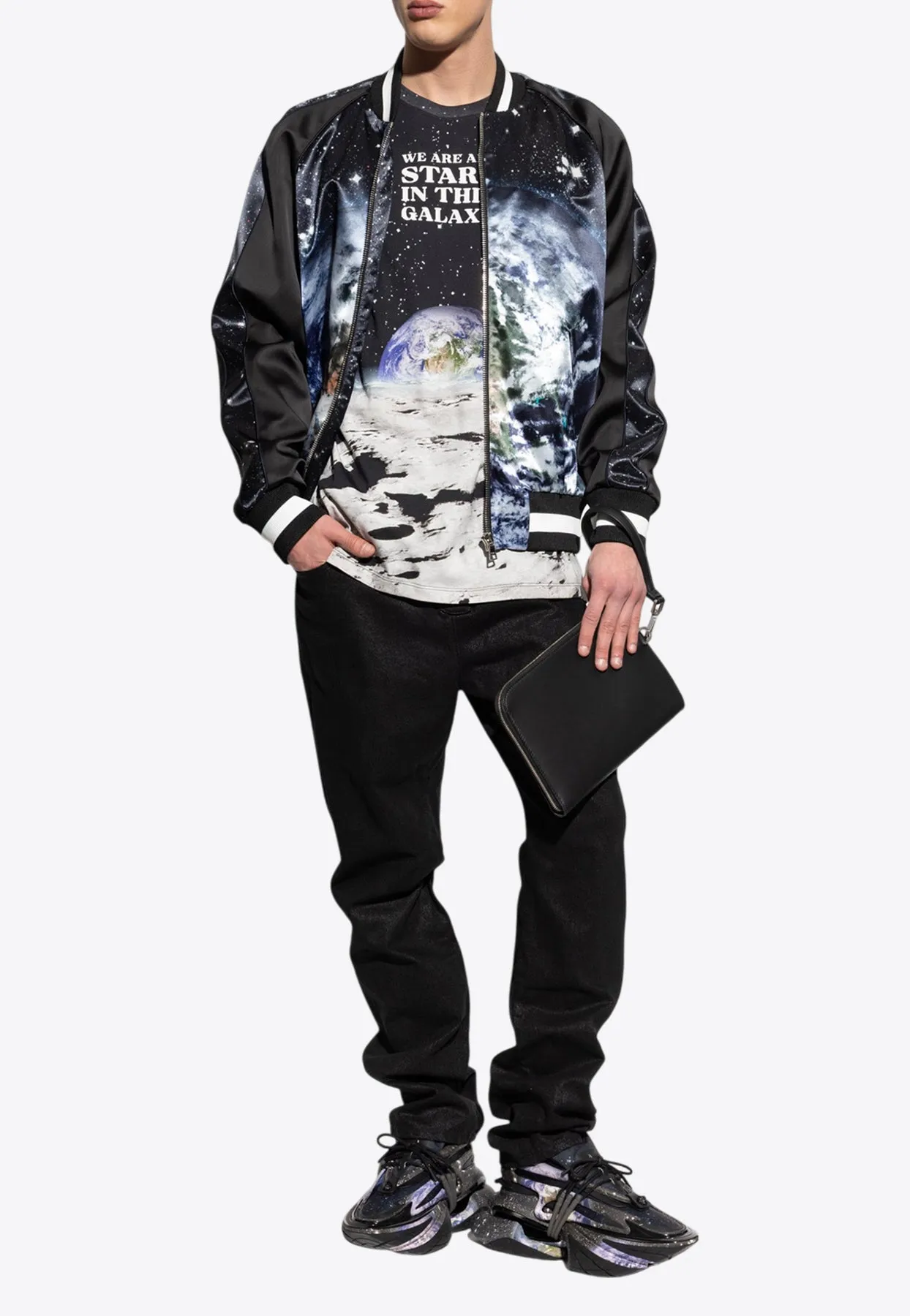 Logo Planet Zip-Up Bomber Jacket