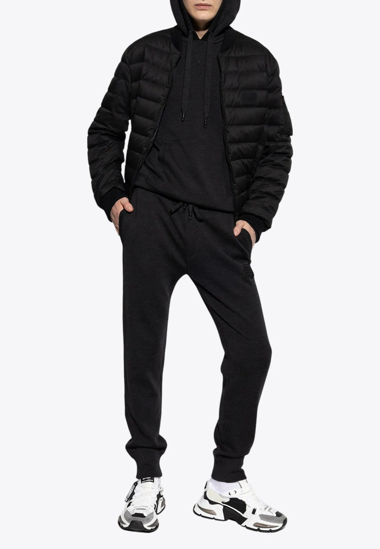 Logo Tag Padded Bomber Jacket