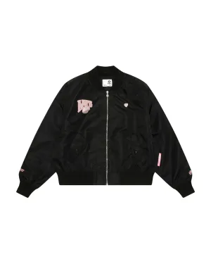 Logo zip-up bomber jacket