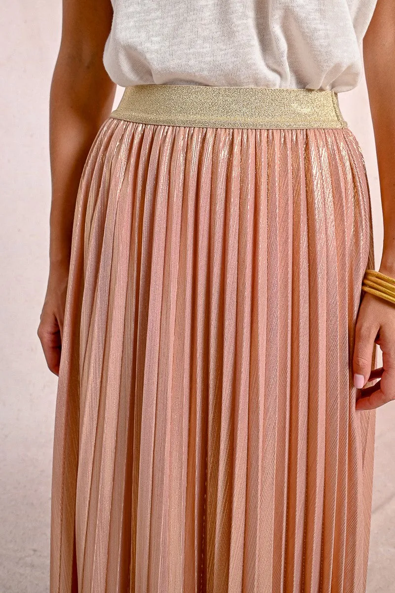 LONG PLEATED AND IRIDESCENT SKIRT