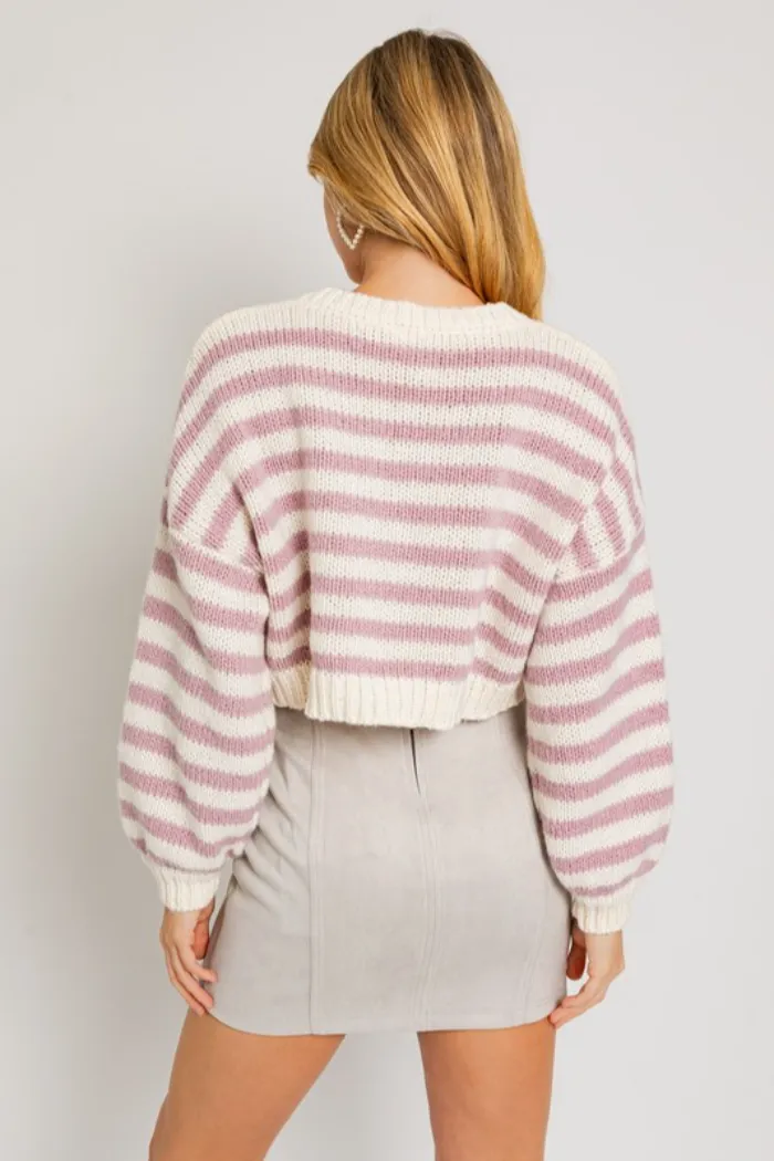 L/S Striped Knit Sweater