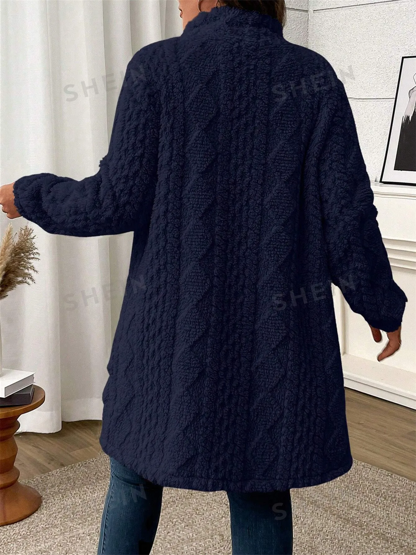 LUNE Plus Size Solid Color Zip Up Casual Lightweight Jacket