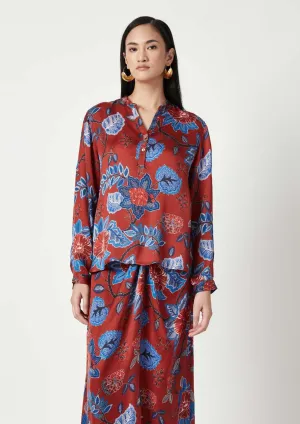 Majene red printed top