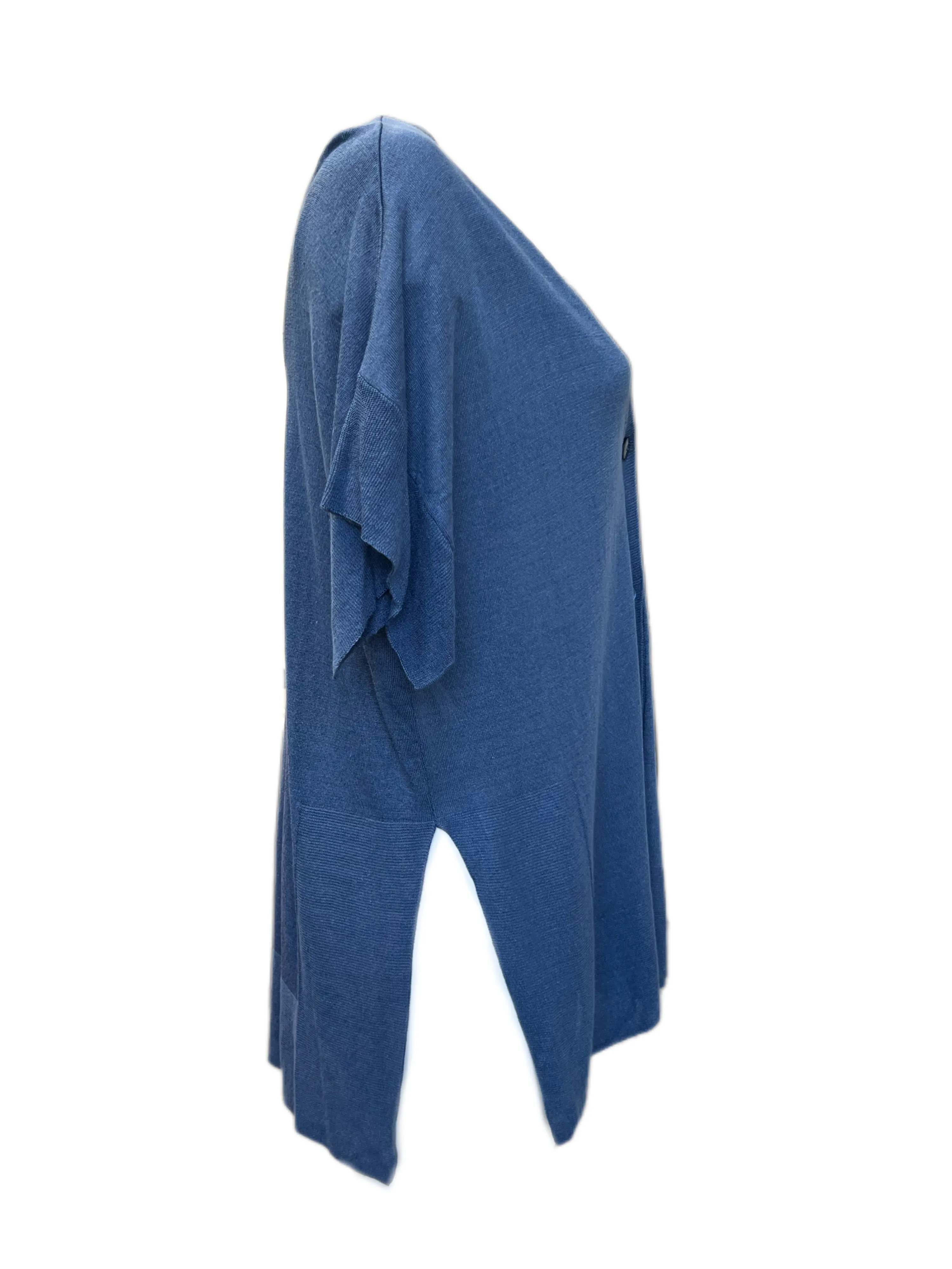 Marina Rinaldi Women's Blue Medioevo Button Front Knitted Cardigan NWT