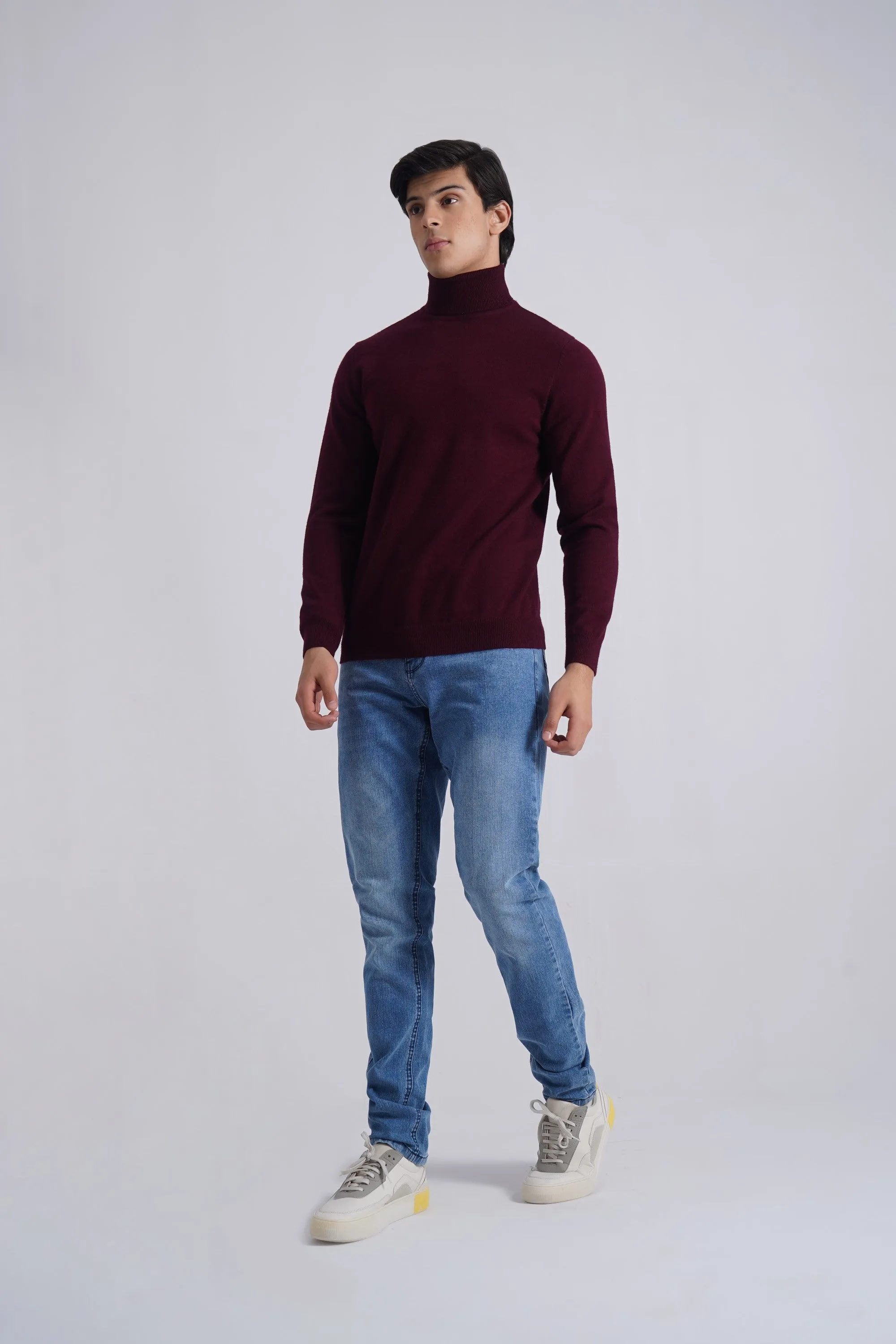 Maroon Acrylic High Neck