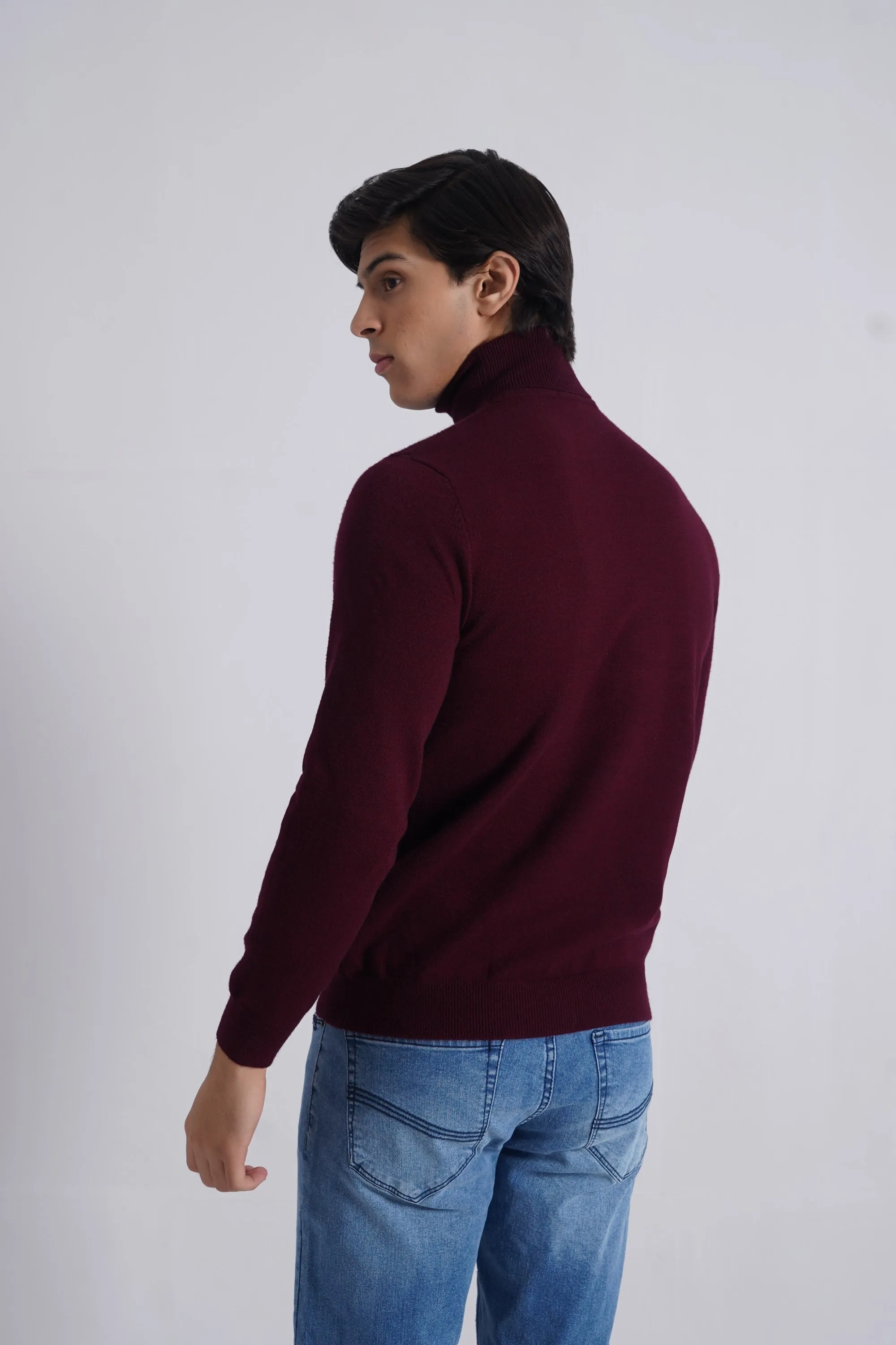 Maroon Acrylic High Neck
