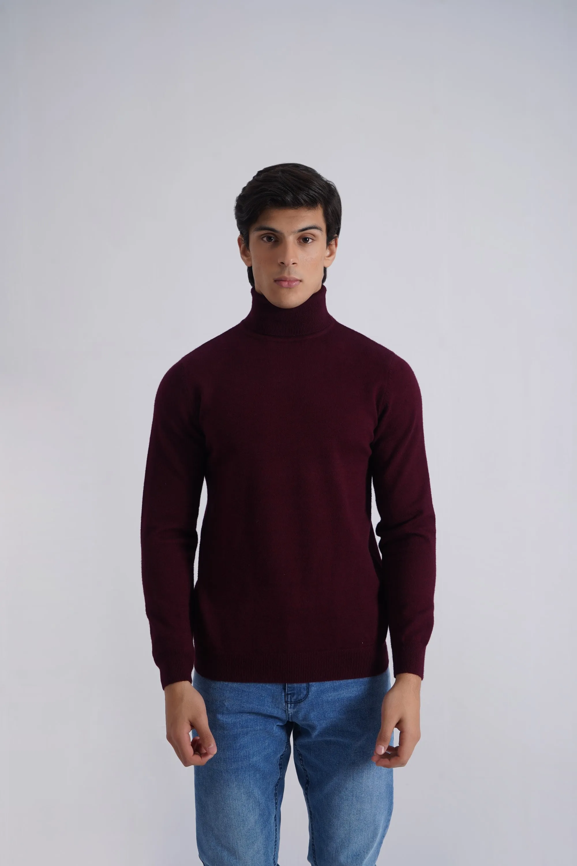 Maroon Acrylic High Neck