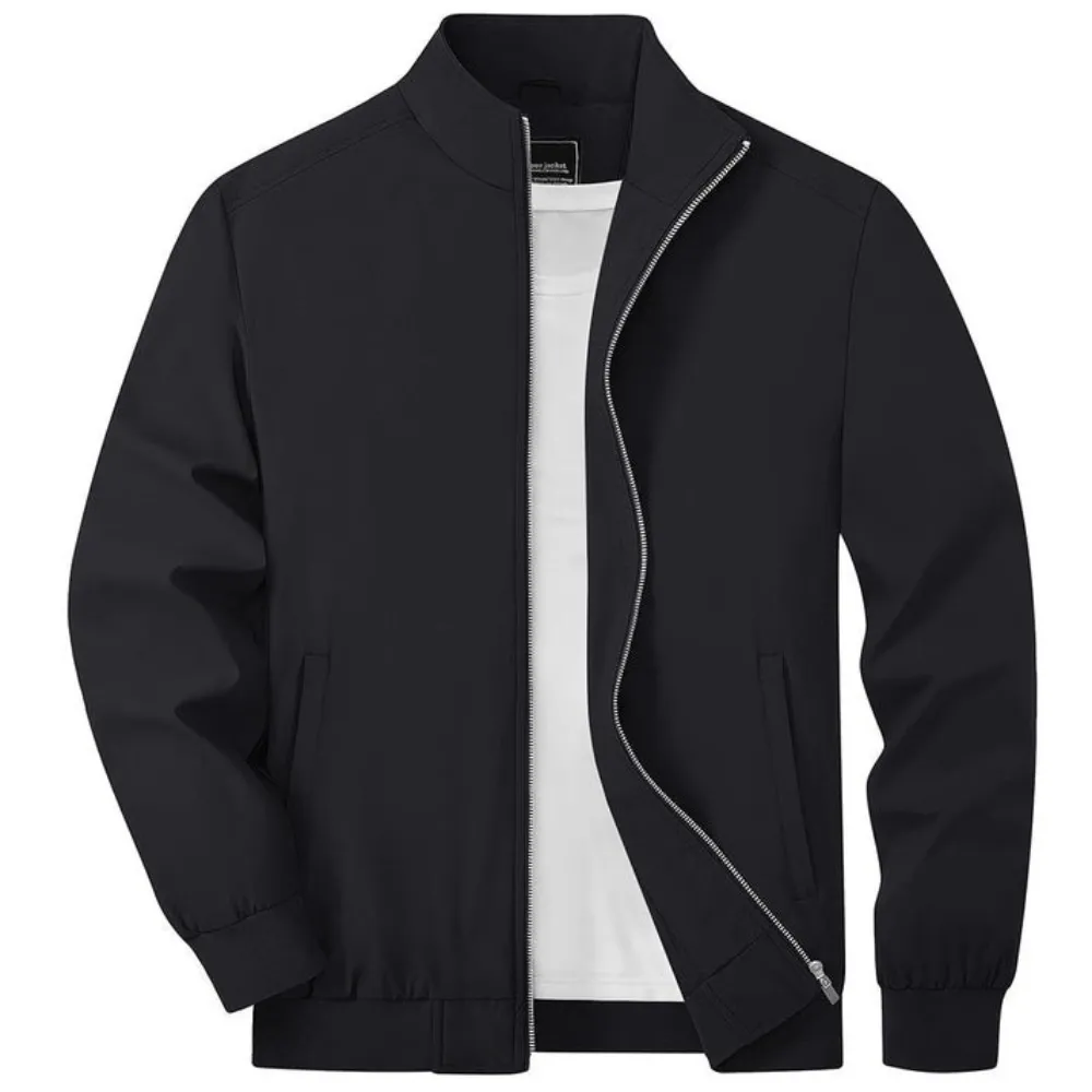 Men's bomber jacket lightweight outerwear - sleek zip-up casual attire