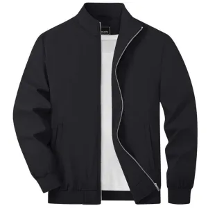 Men's bomber jacket lightweight outerwear - sleek zip-up casual attire
