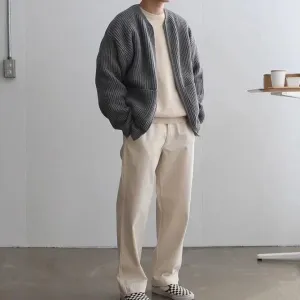 Men's Warm Zip Up Cardigan | Knitted