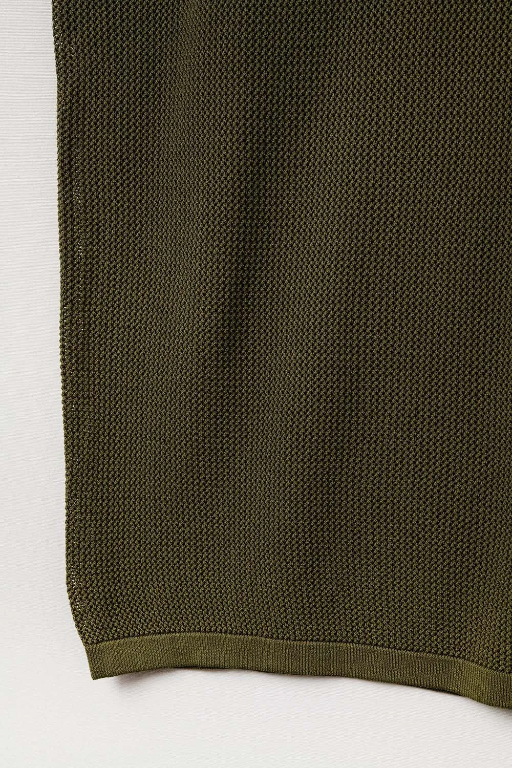 Mesh knit sweater in khaki color