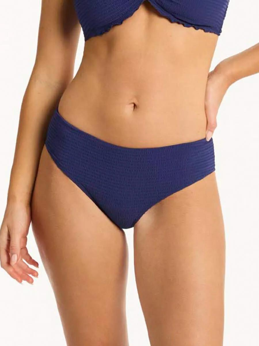 Messina Mid Bikini Bottom in French Navy