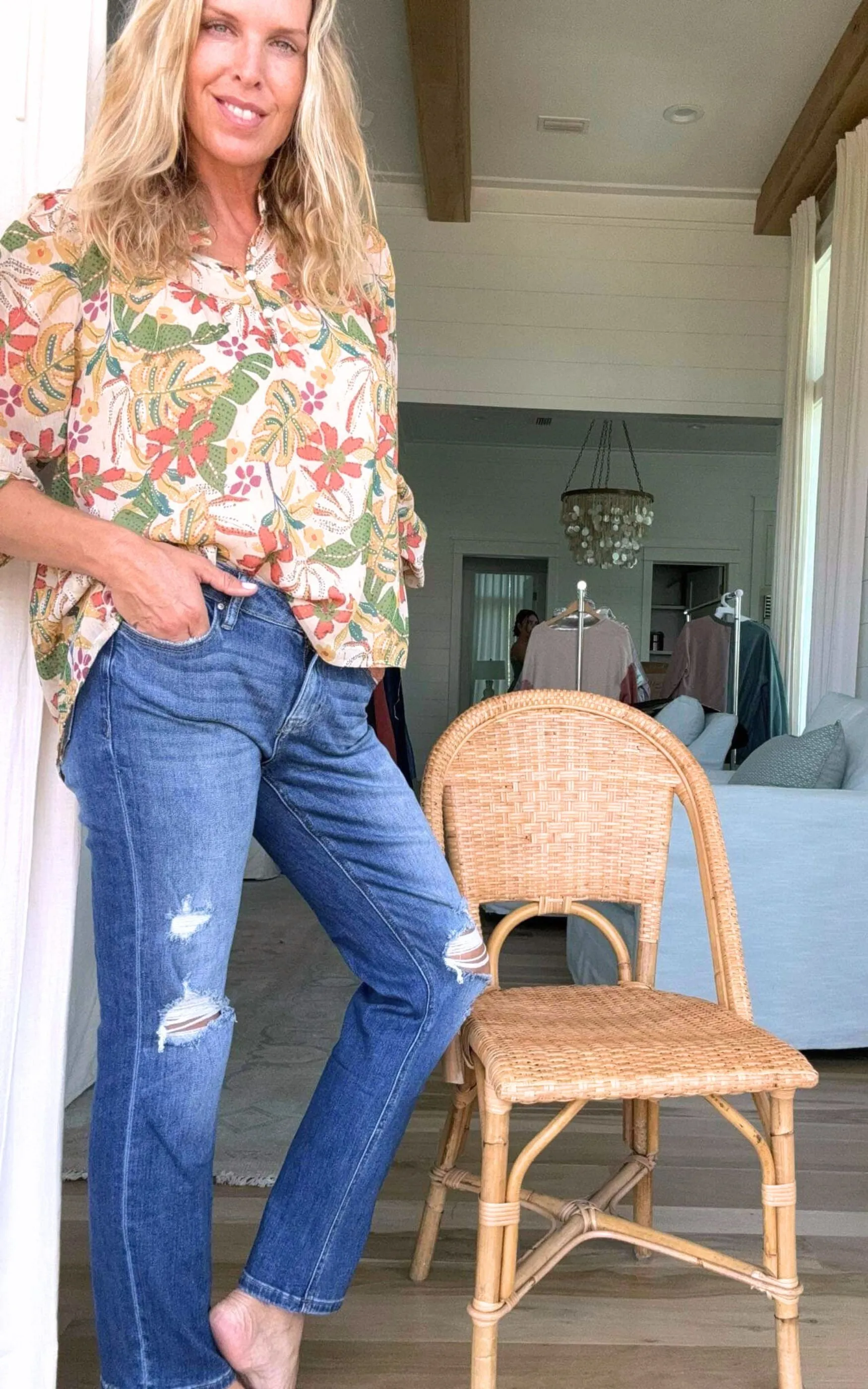 MICA | The Regina High Rise Ankle Straight w/ Side Slit Denim Jeans**