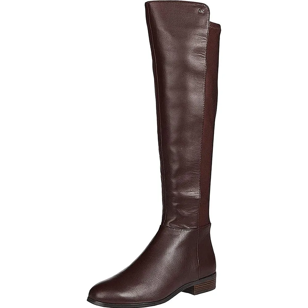 Michael Michael Kors Womens Bromley Leather Riding Boots Brown 5 Medium (B,M)