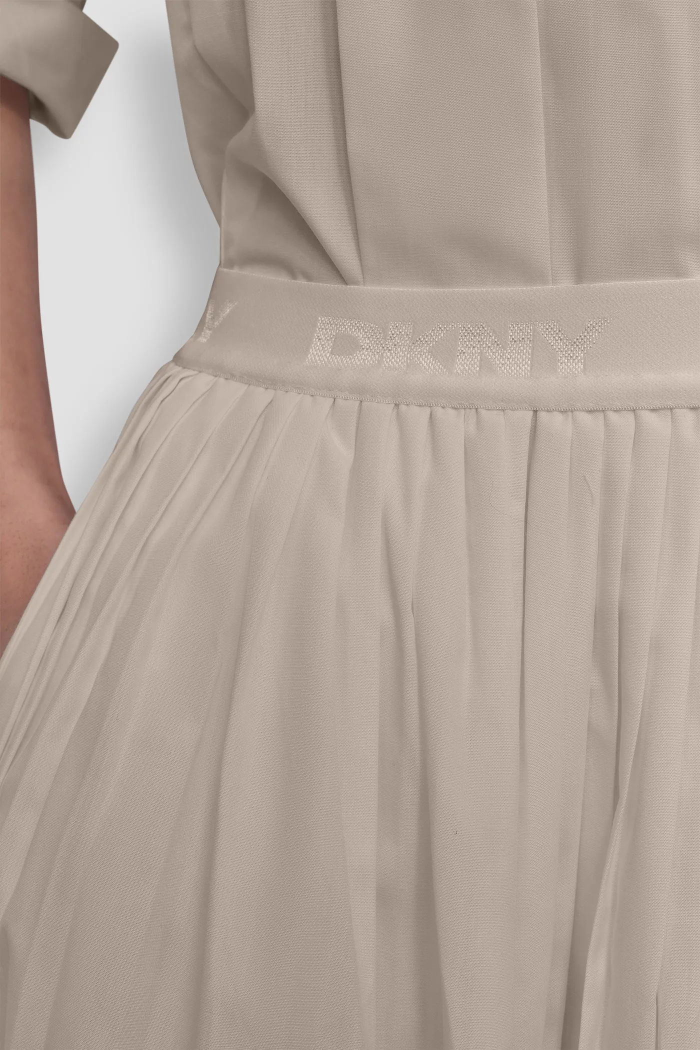 MIDI PLEATED SKIRT W LOGO