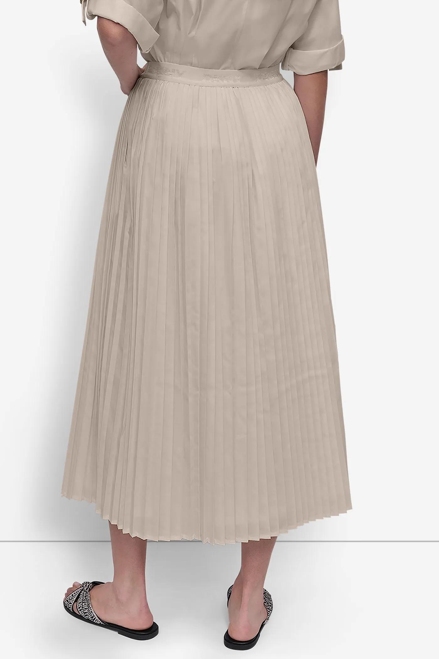 MIDI PLEATED SKIRT W LOGO
