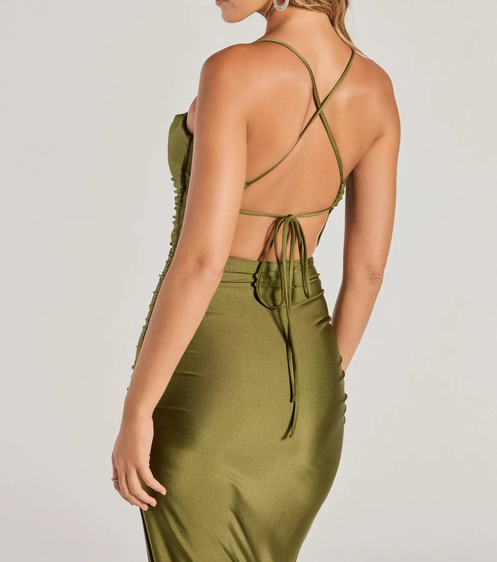 Millie Lace-Up Column Formal Dress