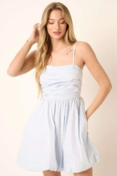 Mittoshop Ruched Detail Bubble Hem Mini Dress