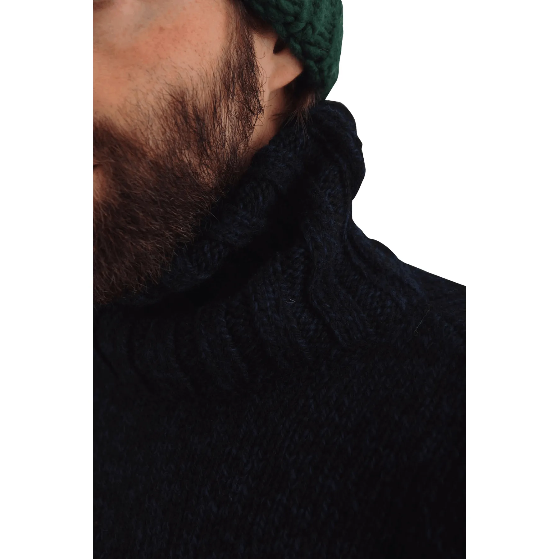 Nansen High Neck, Navy Melange