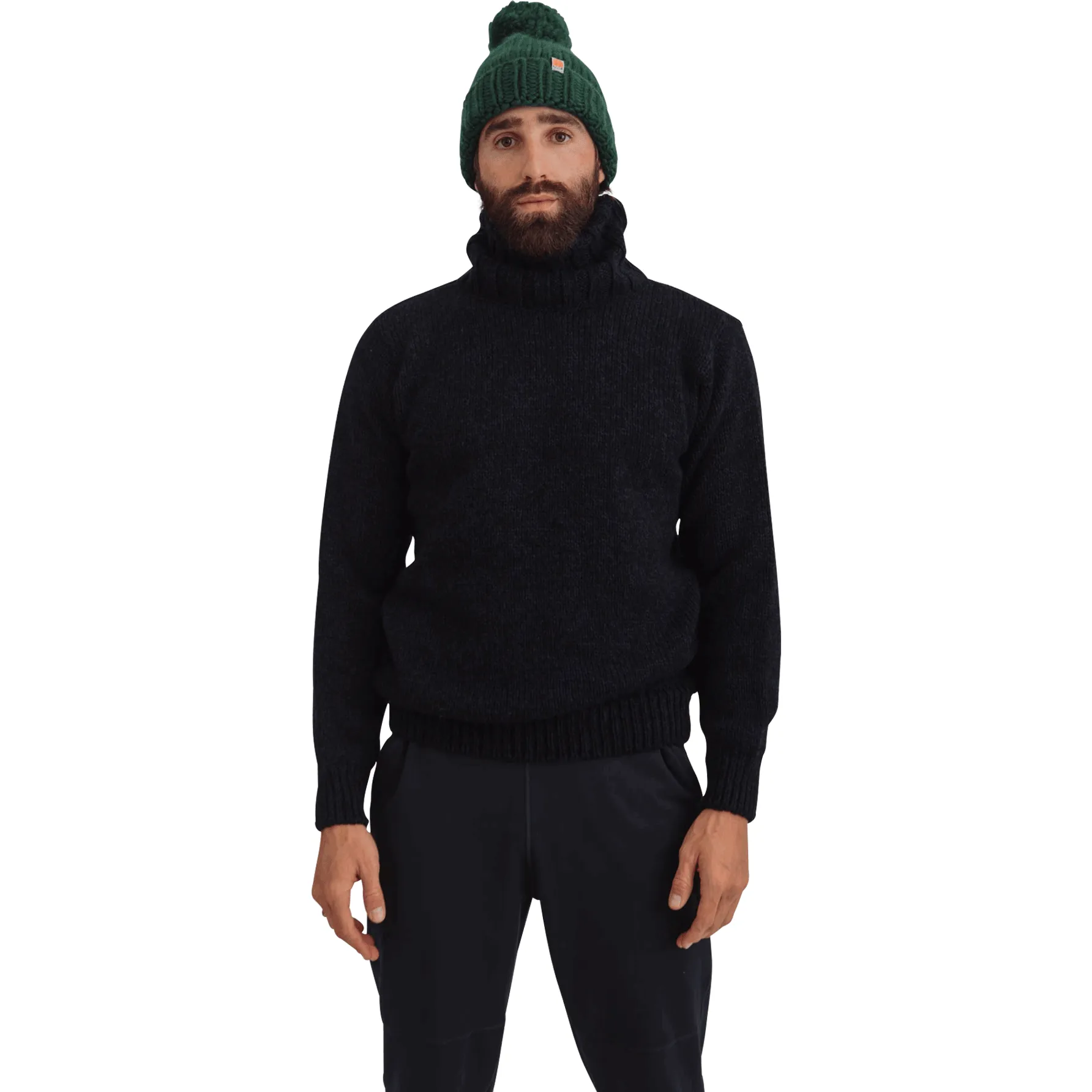 Nansen High Neck, Navy Melange