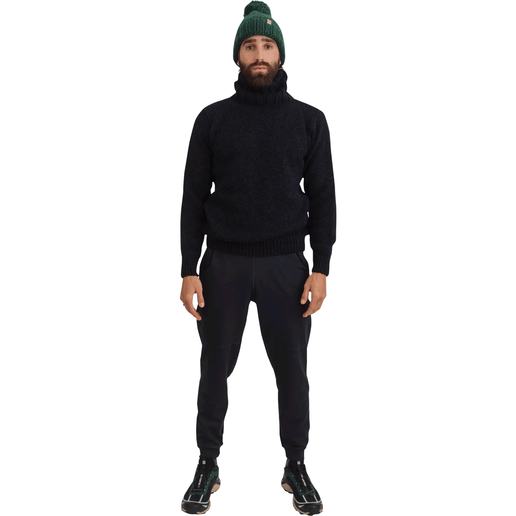 Nansen High Neck, Navy Melange