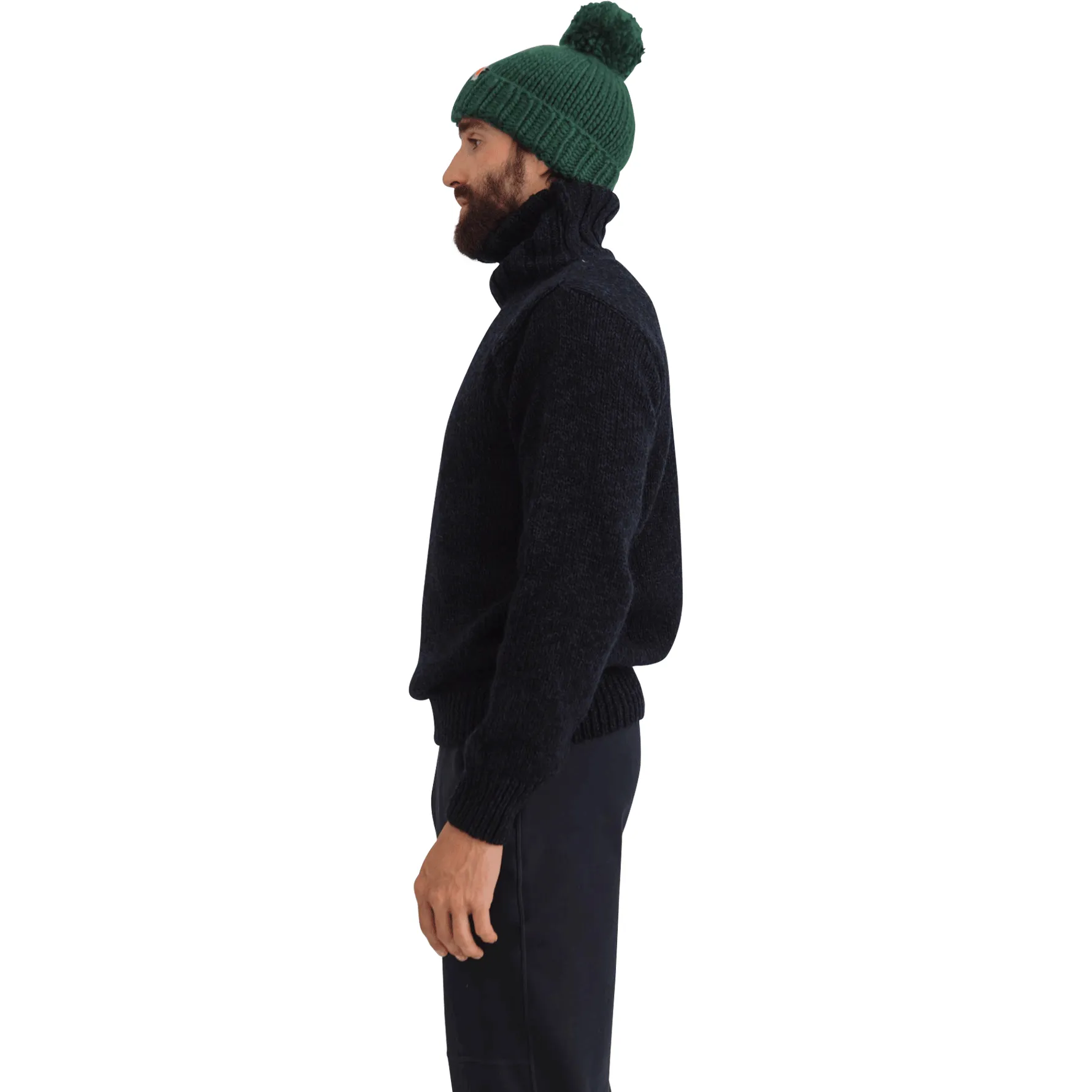 Nansen High Neck, Navy Melange