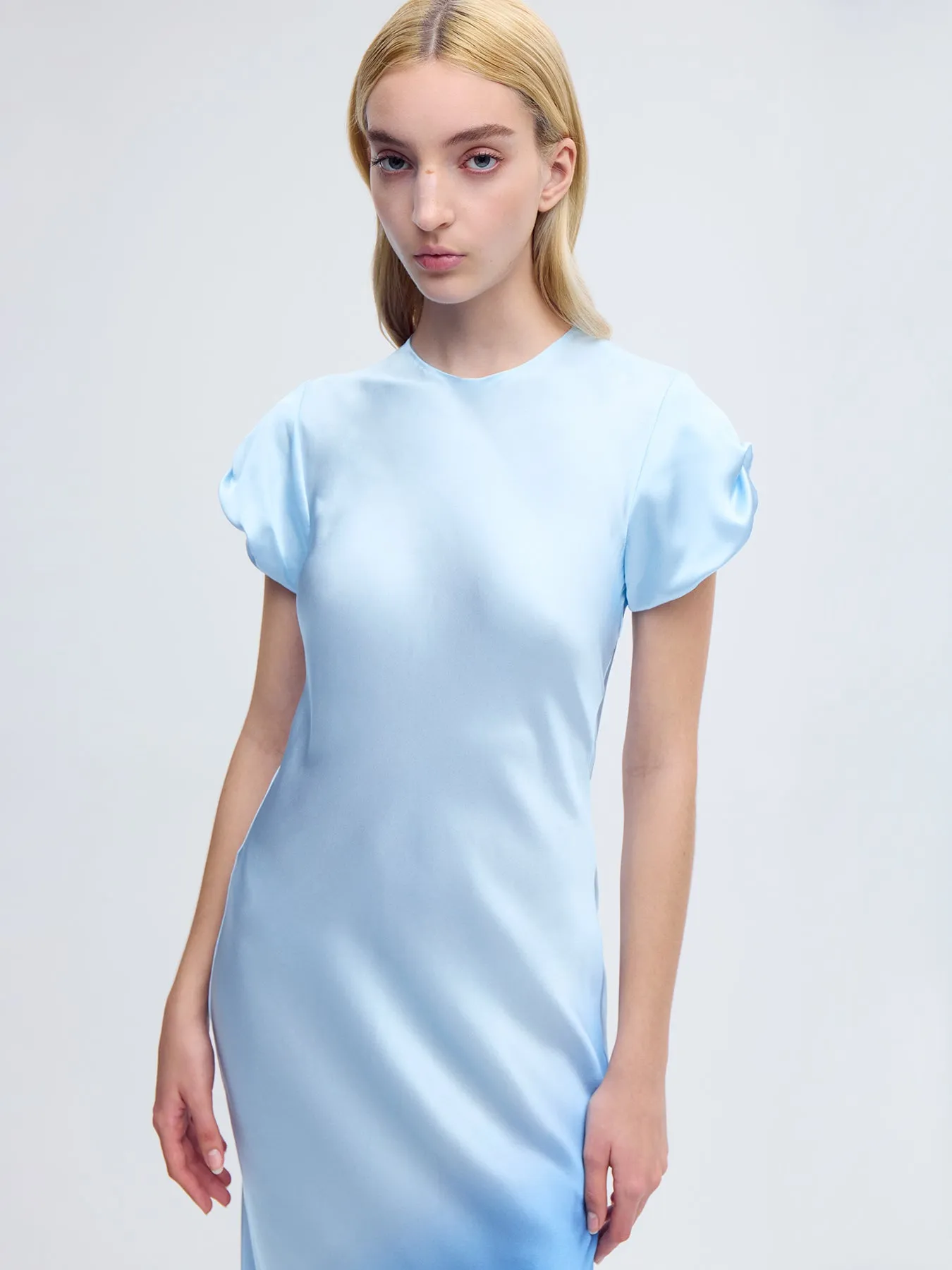 Nausheen Silk Gown in Blue Degrade