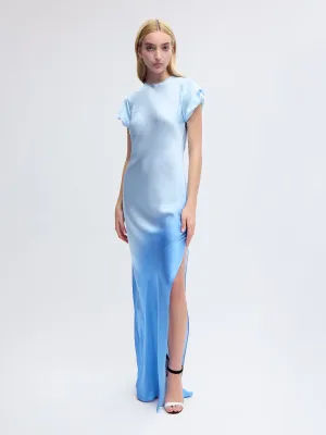 Nausheen Silk Gown in Blue Degrade