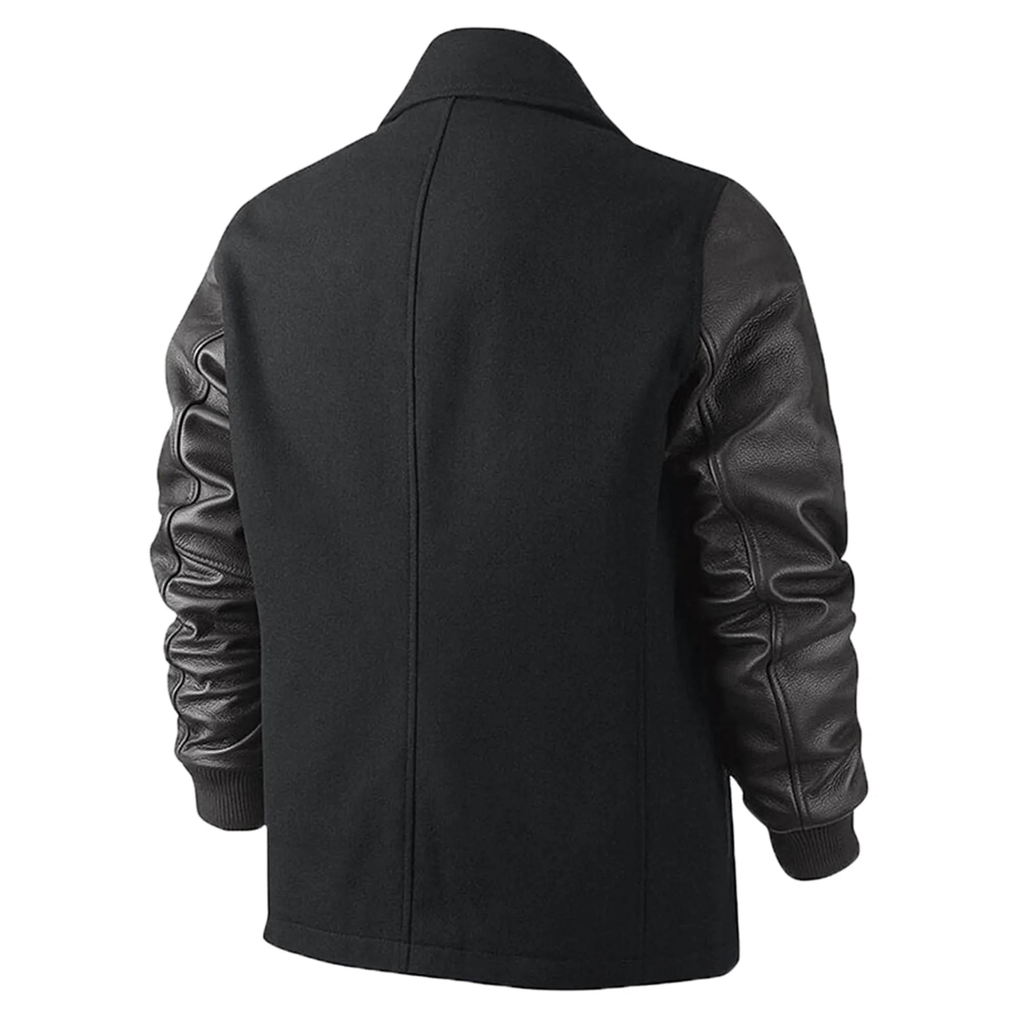 Nike Lebron Peacoat Leather Wool Jacket Mens Style : 507702