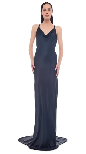 Norma Kamali Cross Back Bias Dress Black