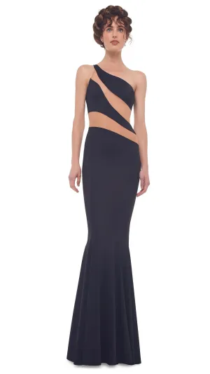 Norma Kamali snake mesh gown black
