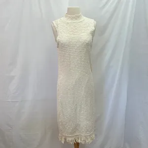 NWT -- Calahan Anthropologie Cream Knit Fringe Column Dress -- M