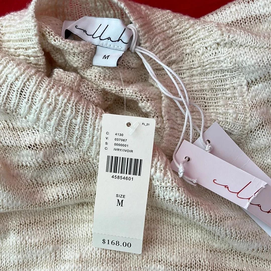 NWT -- Calahan Anthropologie Cream Knit Fringe Column Dress -- M