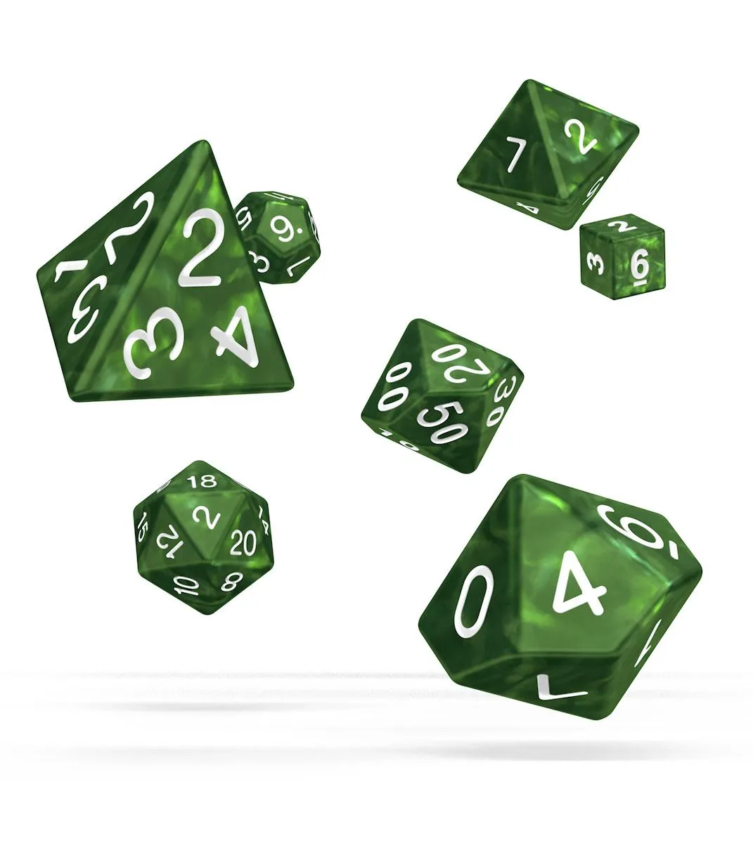 Oakie Doakie Dice RPG Set Marble - Green (7)