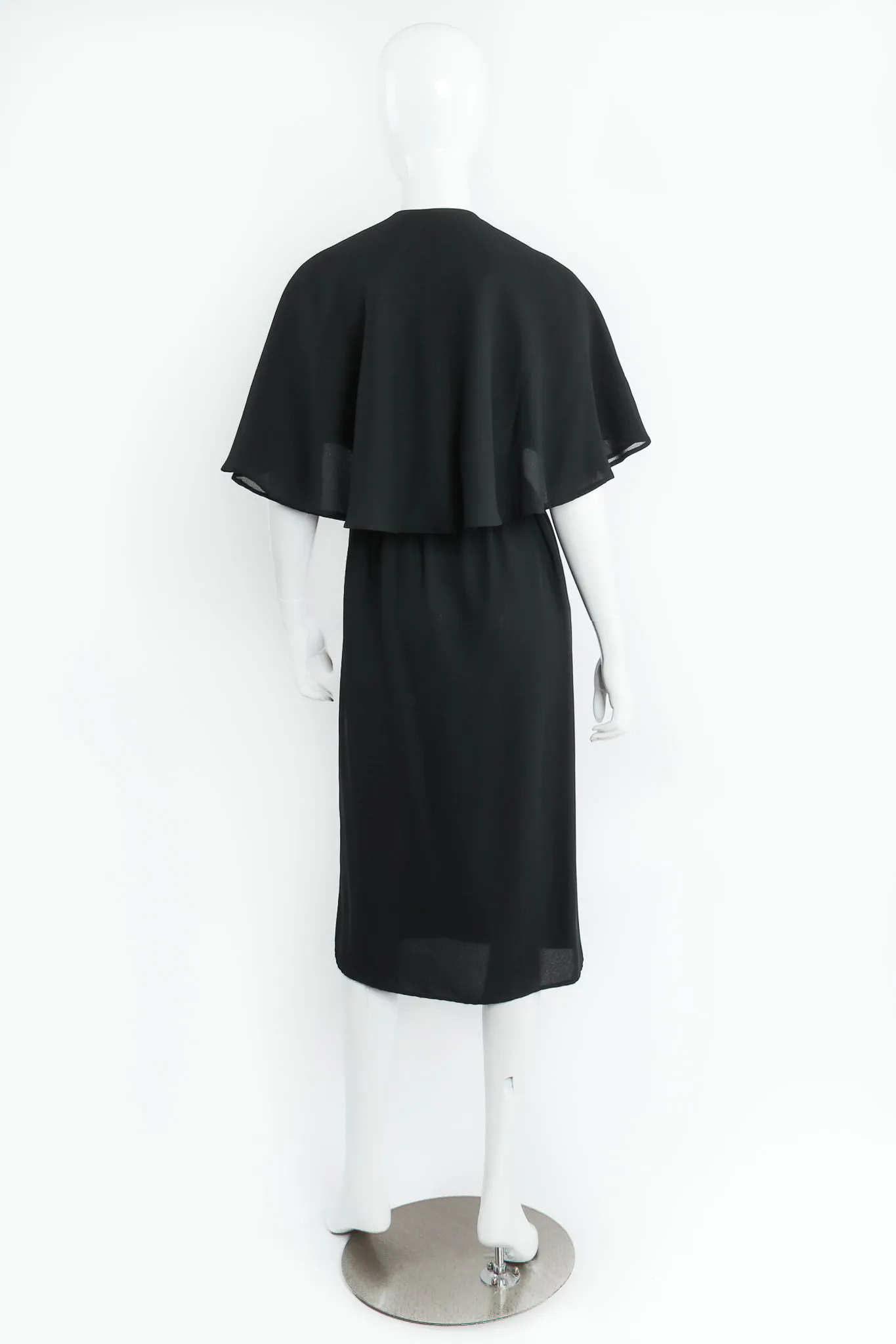 Open Back Capelet Wrap Dress