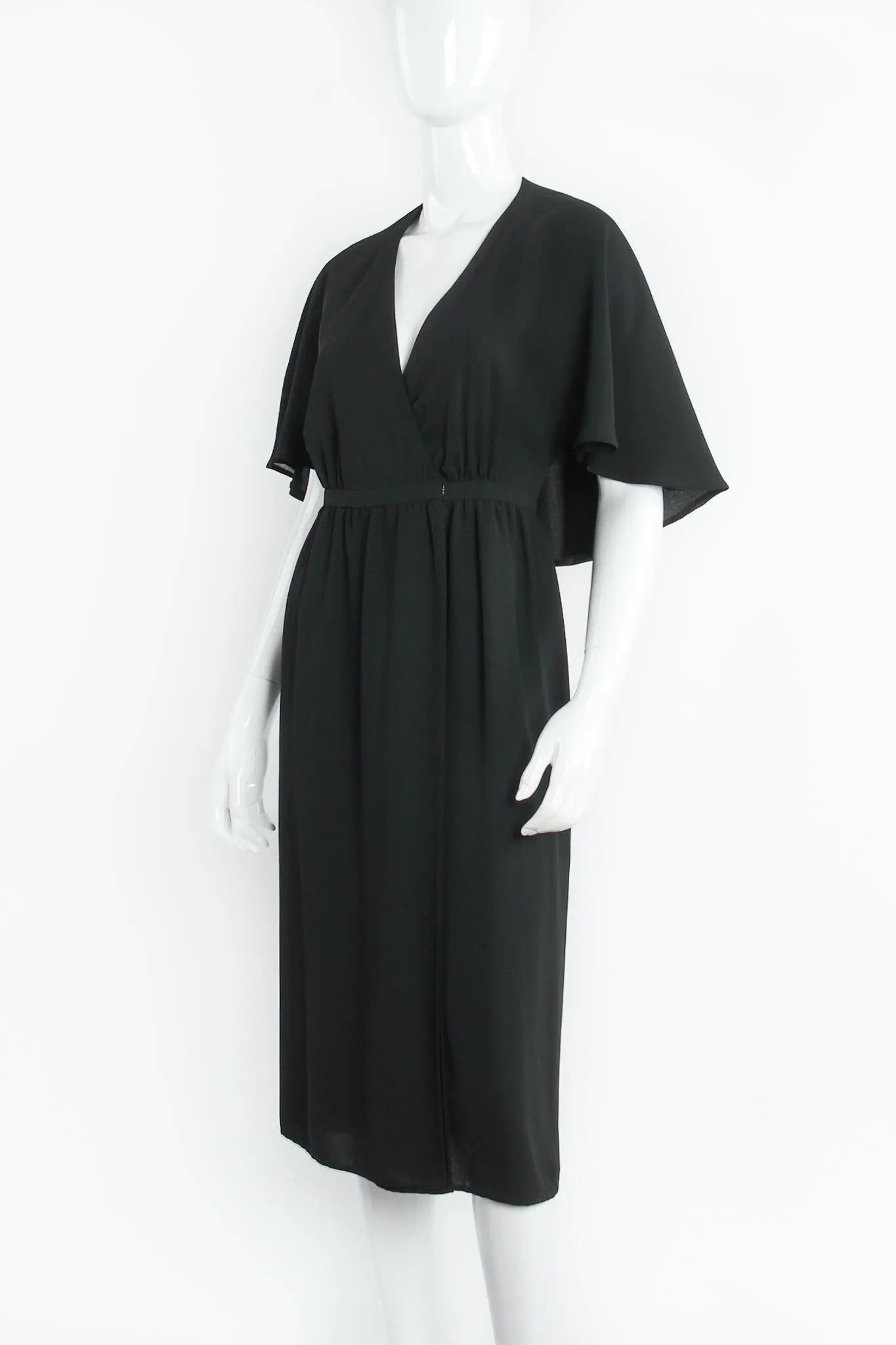 Open Back Capelet Wrap Dress