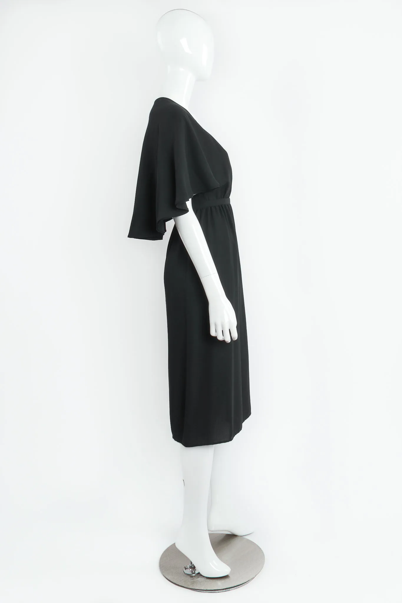 Open Back Capelet Wrap Dress