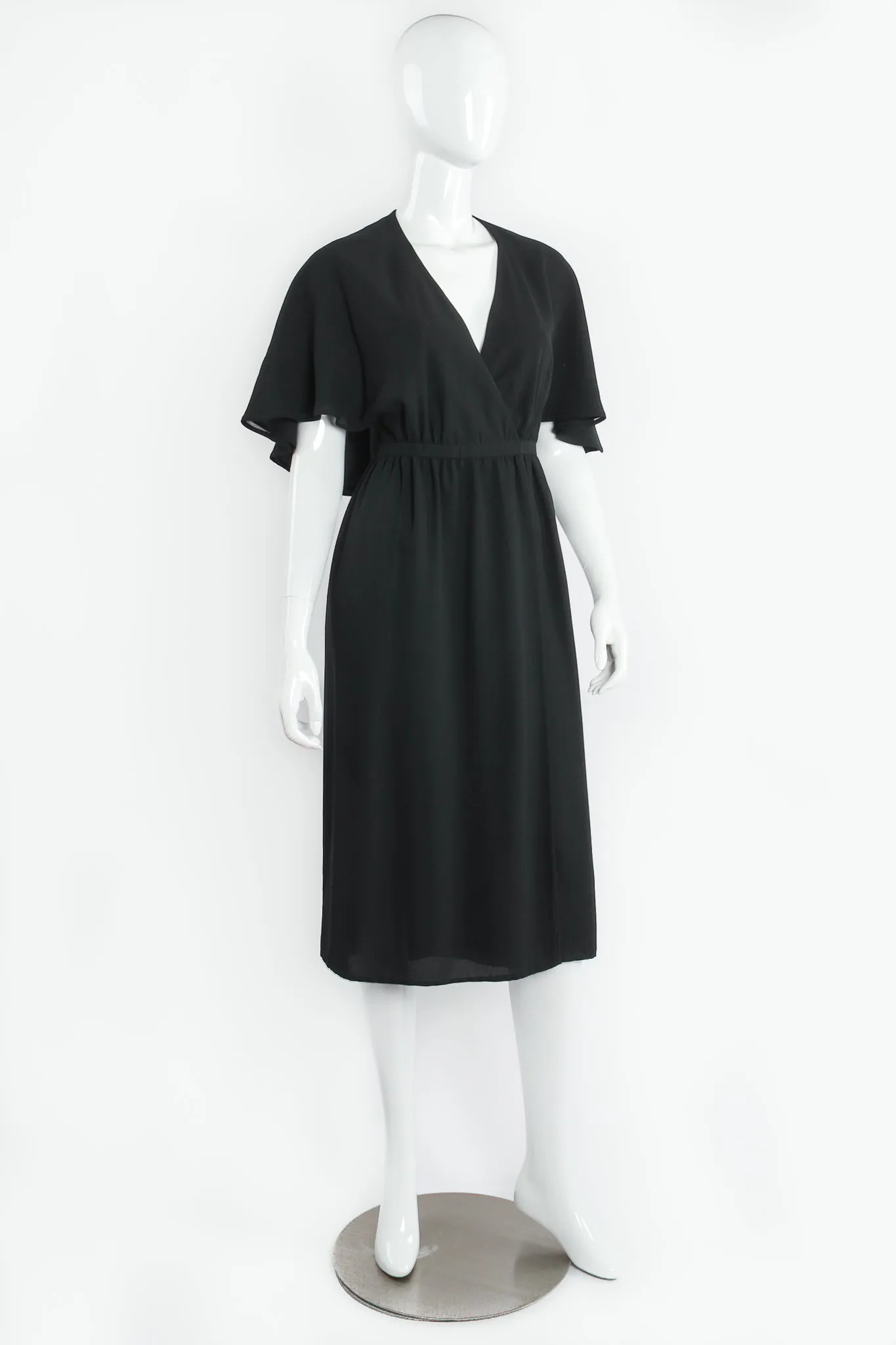 Open Back Capelet Wrap Dress