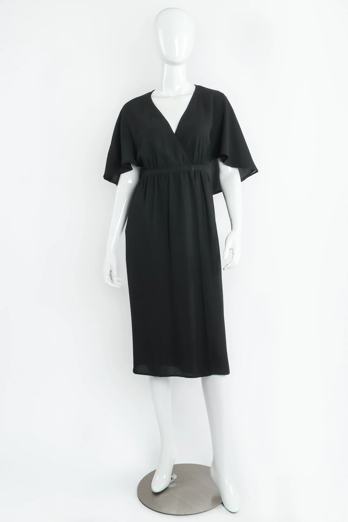Open Back Capelet Wrap Dress