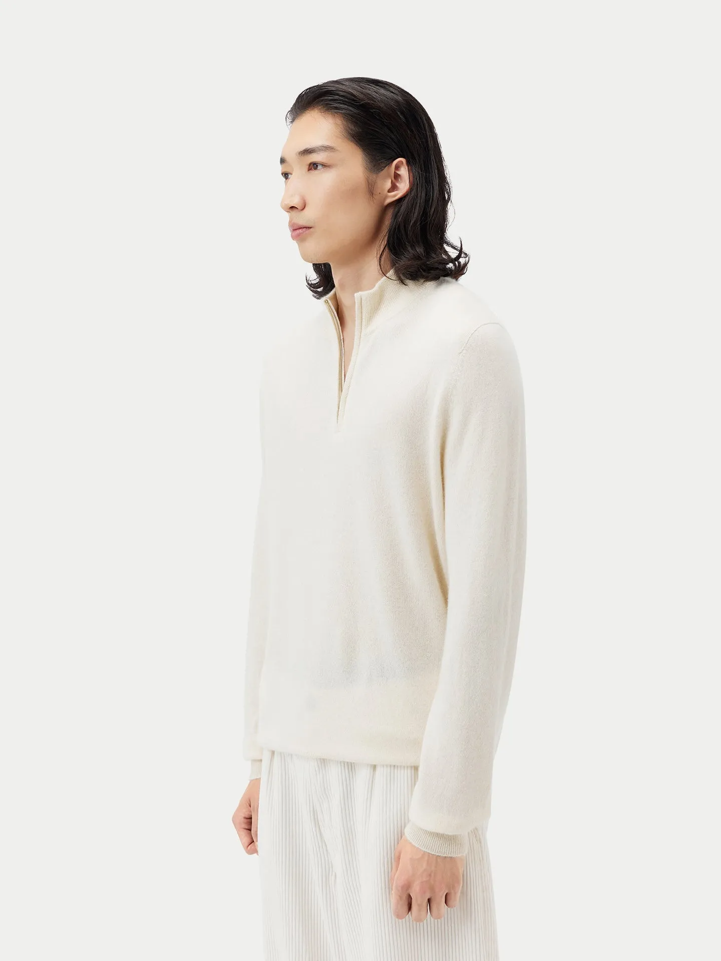 Organic Colour Half-Zip Cashmere Sweater