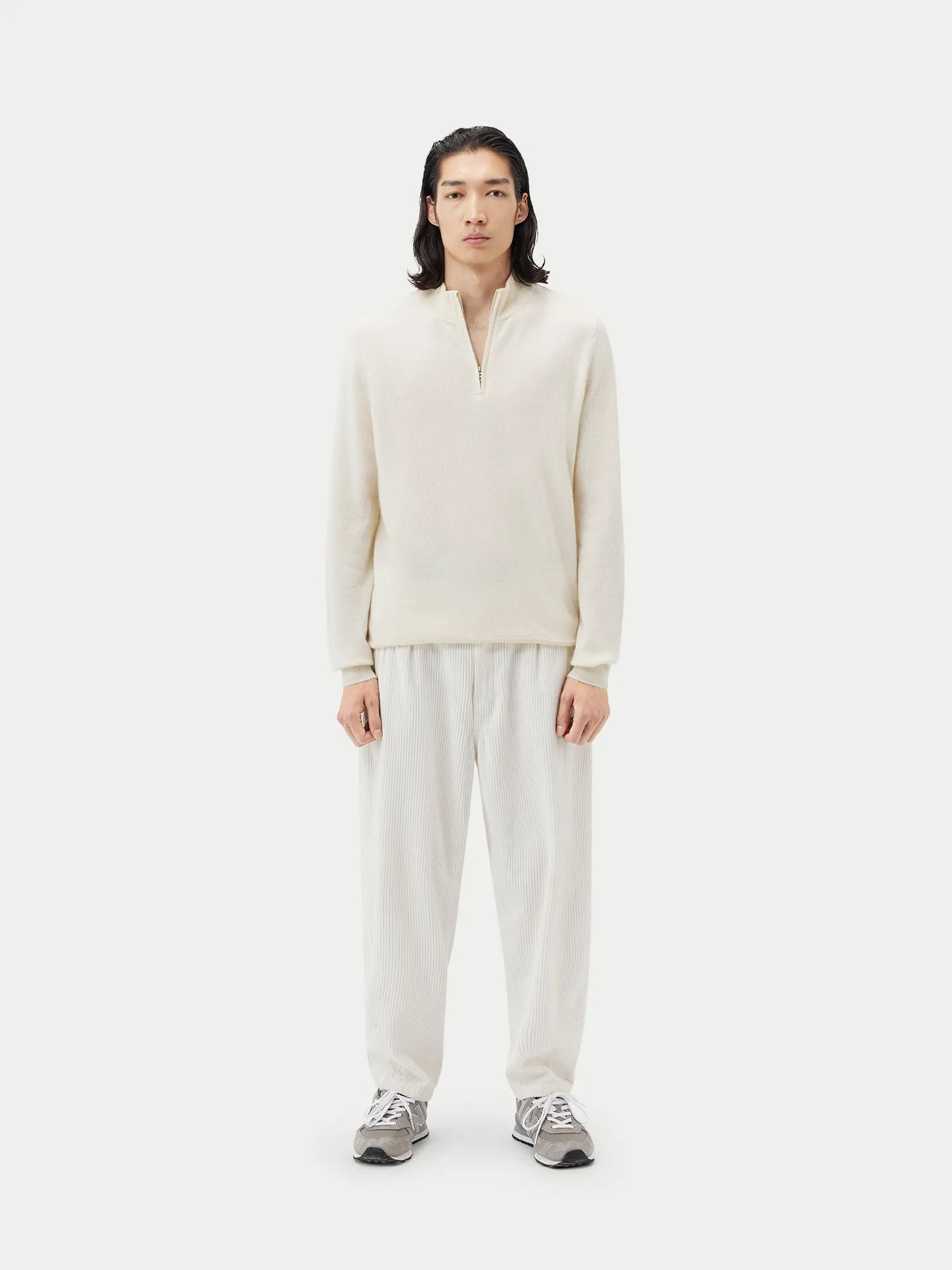 Organic Colour Half-Zip Cashmere Sweater