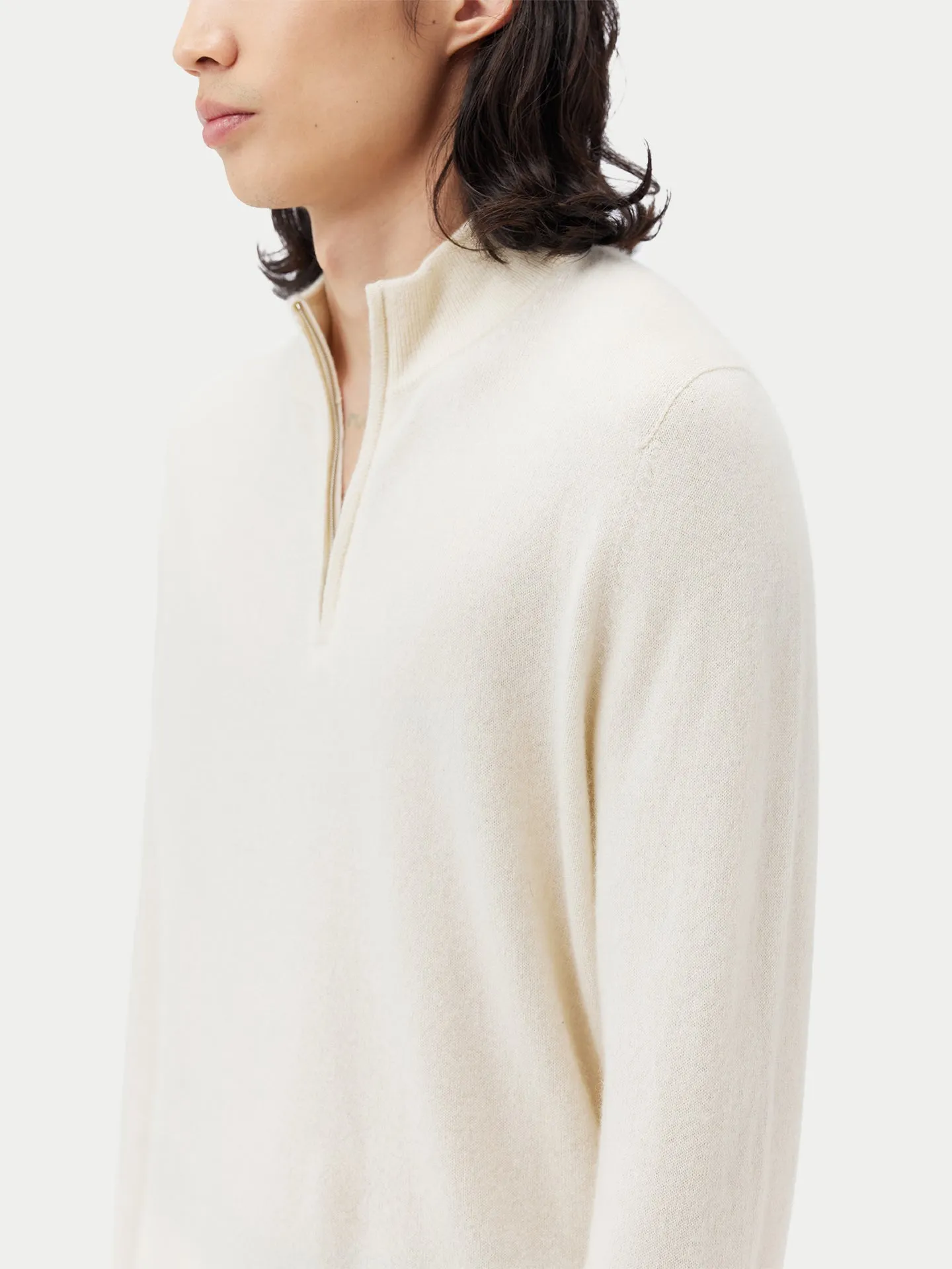 Organic Colour Half-Zip Cashmere Sweater