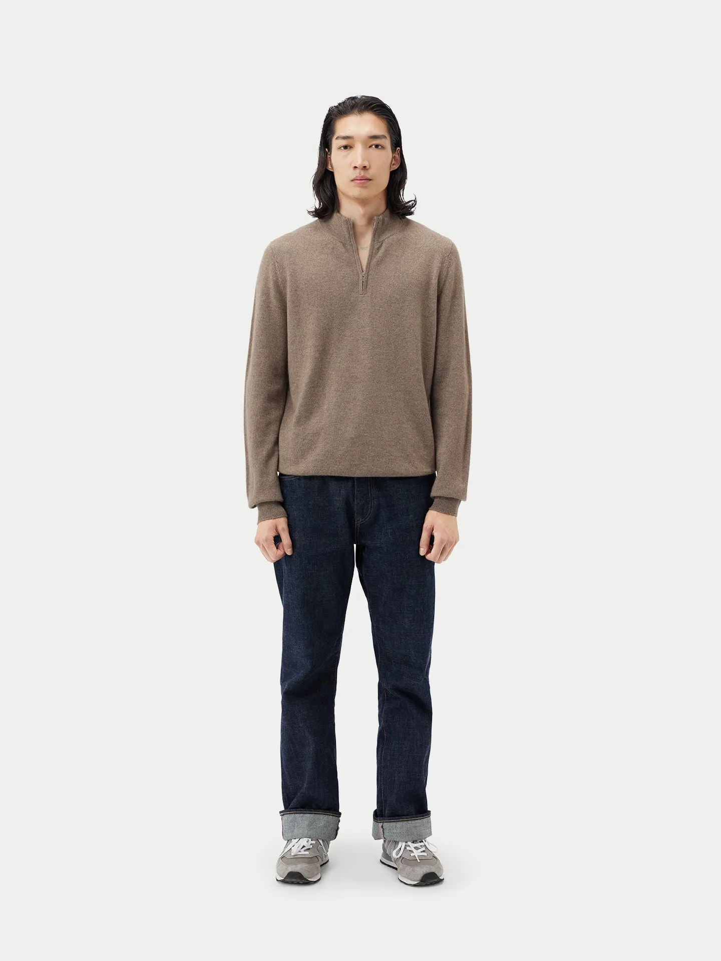 Organic Colour Half-Zip Cashmere Sweater