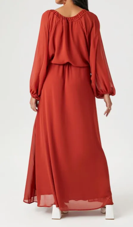 Organza Tassel Maxi Dress