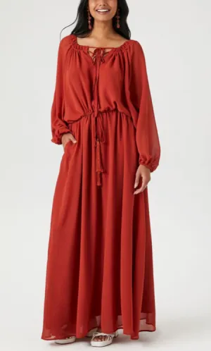 Organza Tassel Maxi Dress