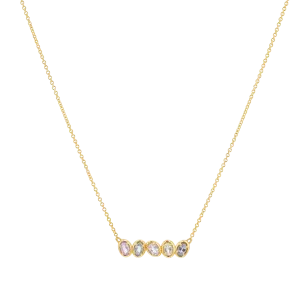 Oval Sapphire Bar Necklace