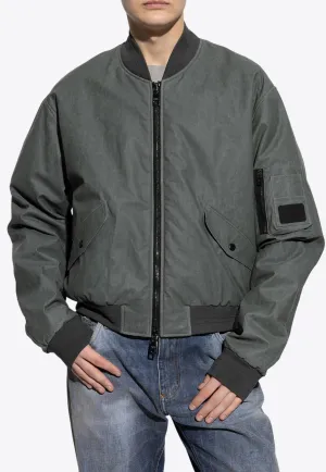 Oversized Zip-Up Bomber Jacket