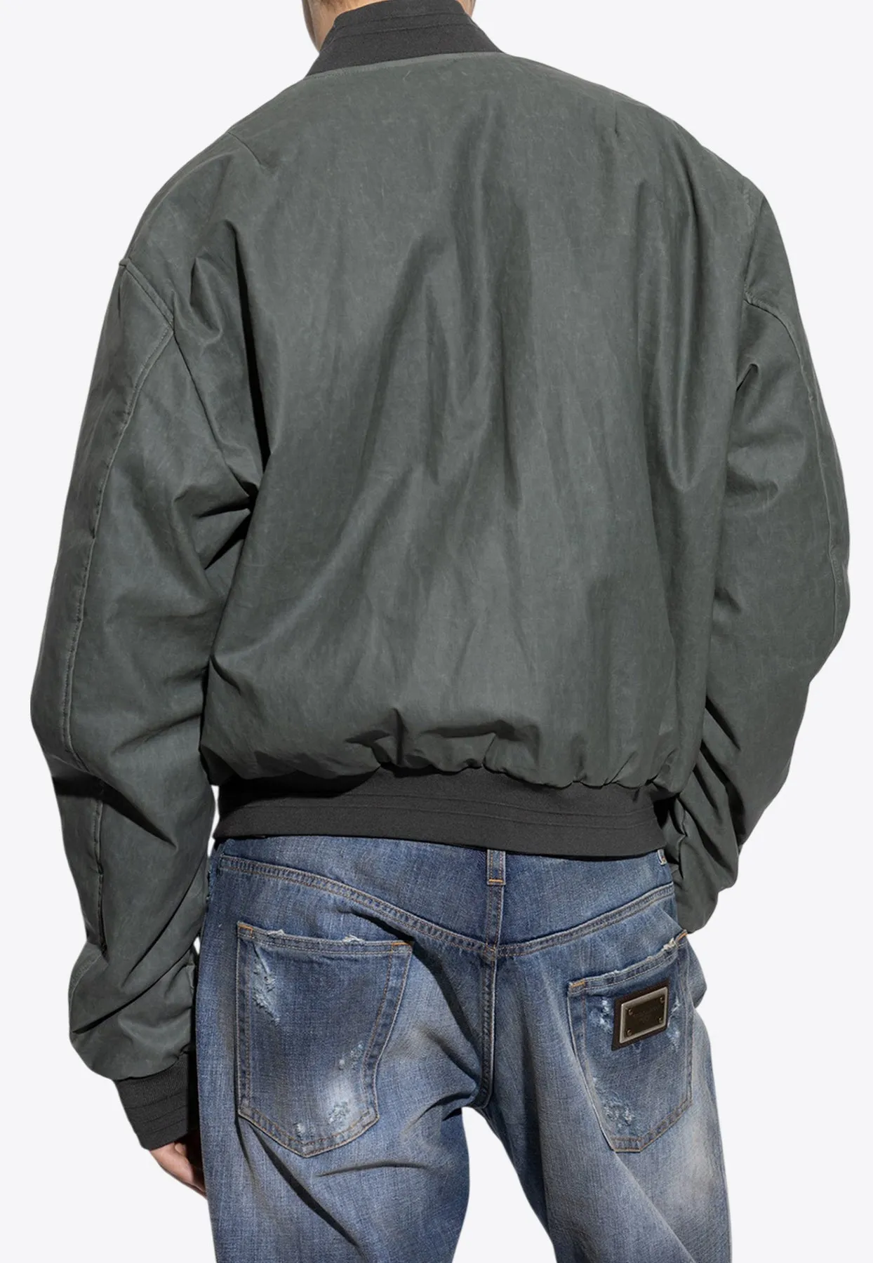Oversized Zip-Up Bomber Jacket